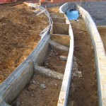 Swimming pond edge Swimming pond for a garden designer - edge detail