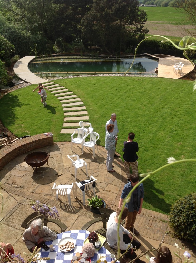 Overview of the finished swimming pond