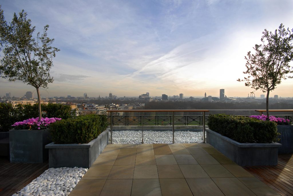 View from the finished roof terrace