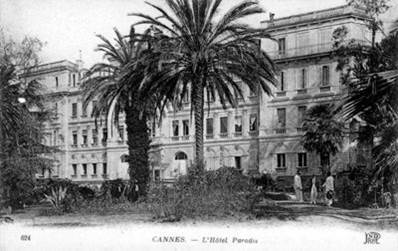One of the sea front hotels on the Corniche in Cannes that influenced the architect in the mid C19th.