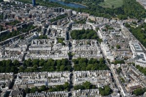 aerial photograph of Belgravia London England UK