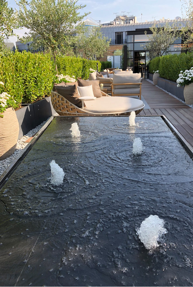 roof terrace water feature