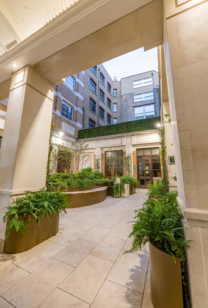 Courtyard lighting urban landscape city of london